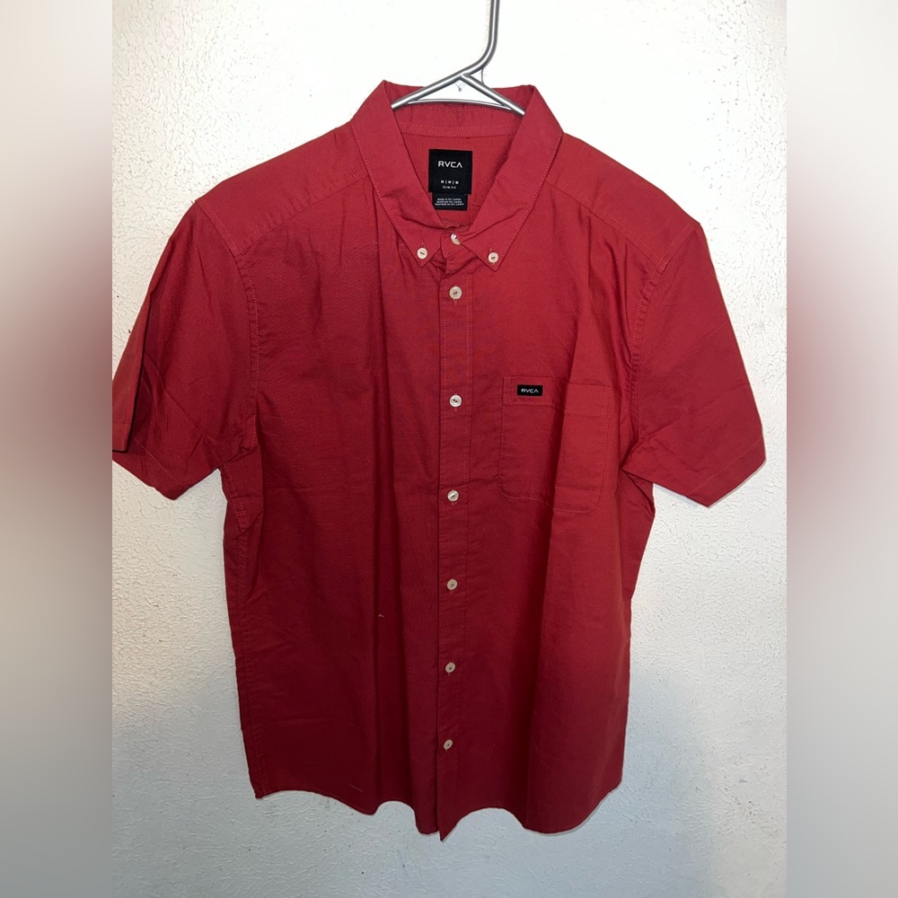 RVCA Red button down